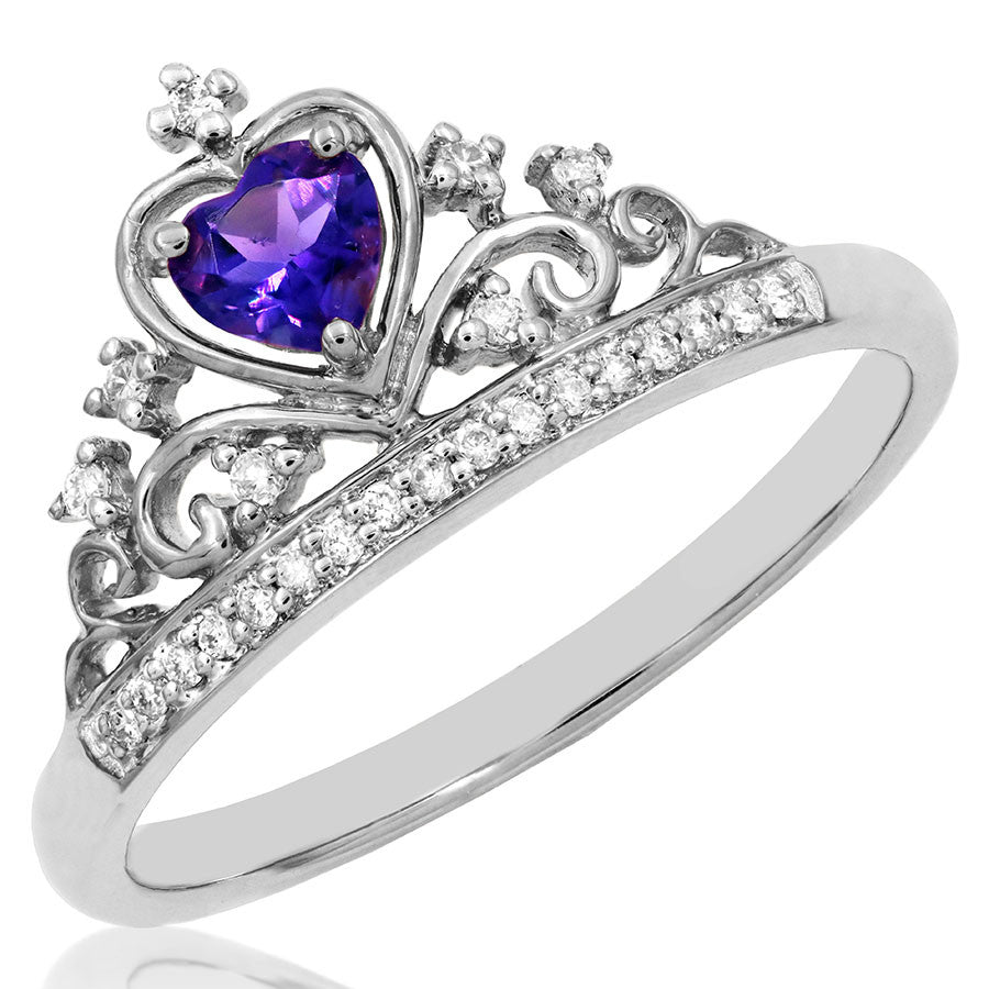 Amethyst crown store ring