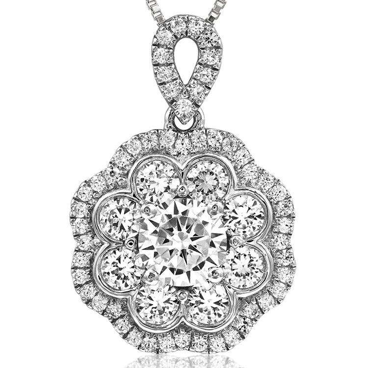 Floral deals diamond pendant