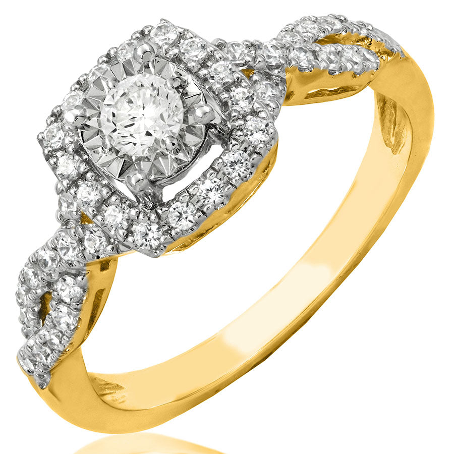 Diamond Cushion Frame Twist Shank Engagement Ring – J Nuevo