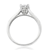 Diamond Semi-Mount Engagement Ring with Bead Set Band