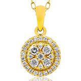 Round Diamond Cluster Necklace